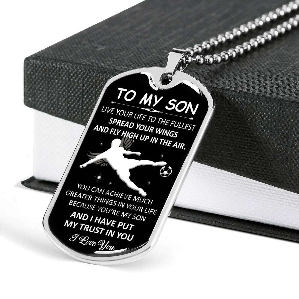 Son Dog Tag, Custom Picture Dog Tag For Son: Gift For Son Dog Tag Necklace-12 Gifts For Son Rakva
