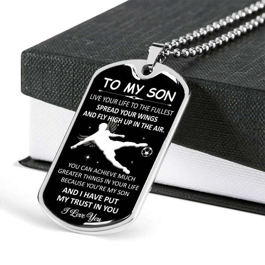 Son Dog Tag, Custom Picture Dog Tag For Son: Gift For Son Dog Tag Necklace-12 Gifts For Son Rakva