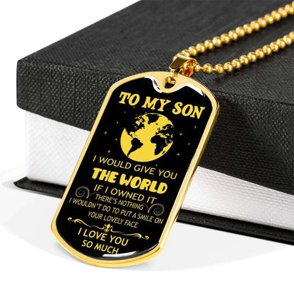 Son Dog Tag, Custom Picture Dog Tag For Son: Gift For Son Dog Tag Necklace-13 Gifts For Son Rakva