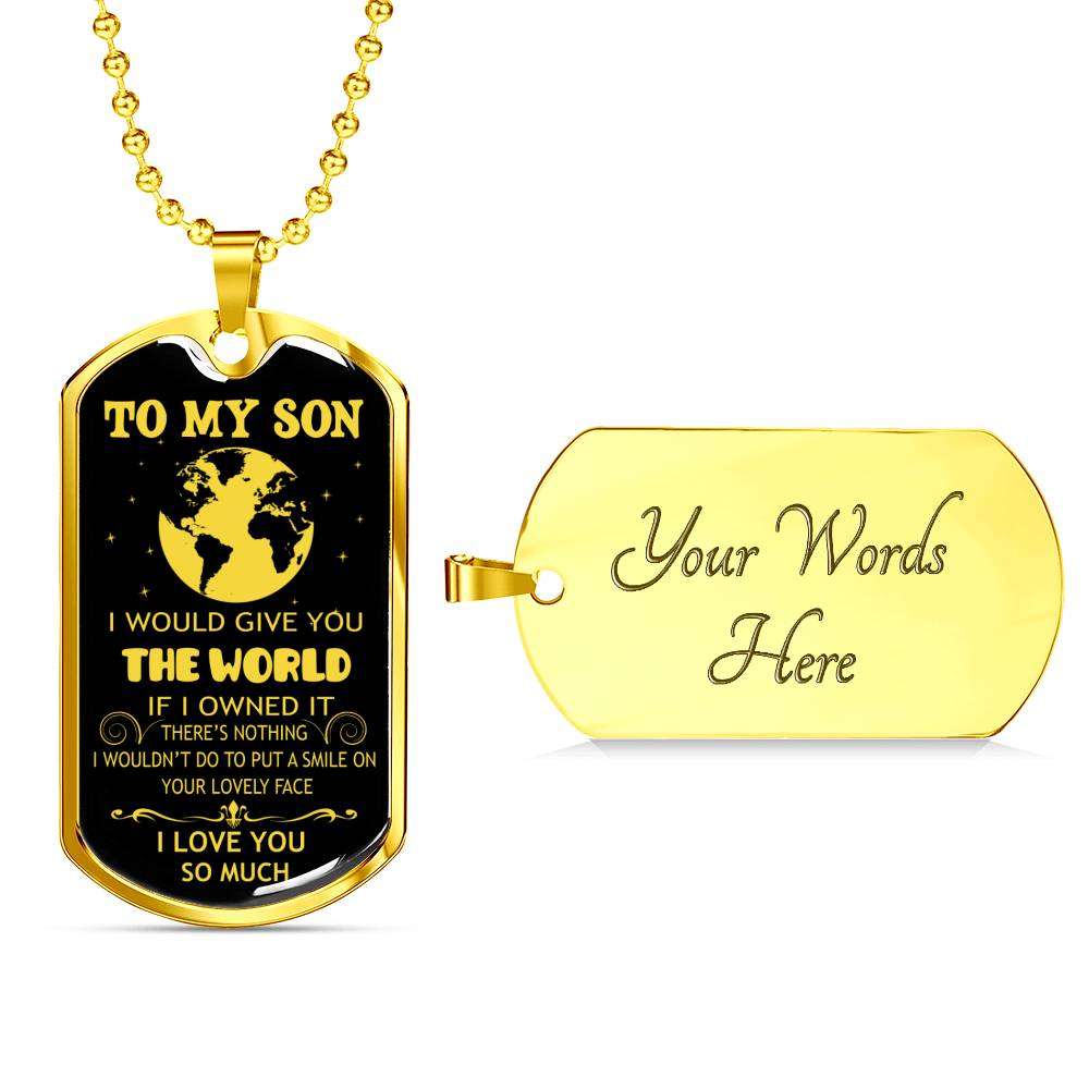 Son Dog Tag, Custom Picture Dog Tag For Son: Gift For Son Dog Tag Necklace-13 Gifts For Son Rakva