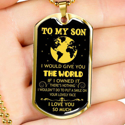 Son Dog Tag, Custom Picture Dog Tag For Son: Gift For Son Dog Tag Necklace-13 Gifts For Son Rakva
