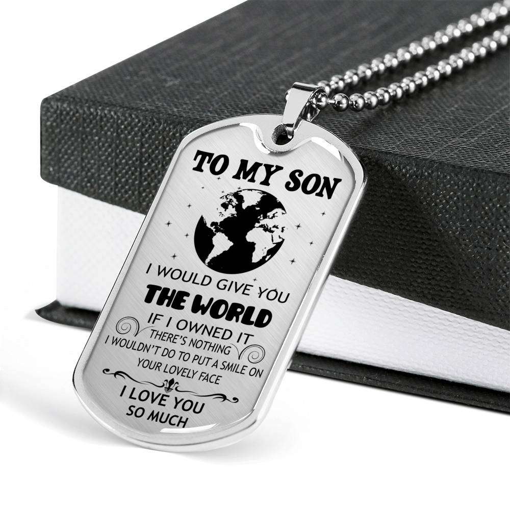 Son Dog Tag, Custom Picture Dog Tag For Son: Gift For Son Dog Tag Necklace-14 Gifts For Son Rakva
