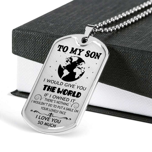 Son Dog Tag, Custom Picture Dog Tag For Son: Gift For Son Dog Tag Necklace-14 Gifts For Son Rakva