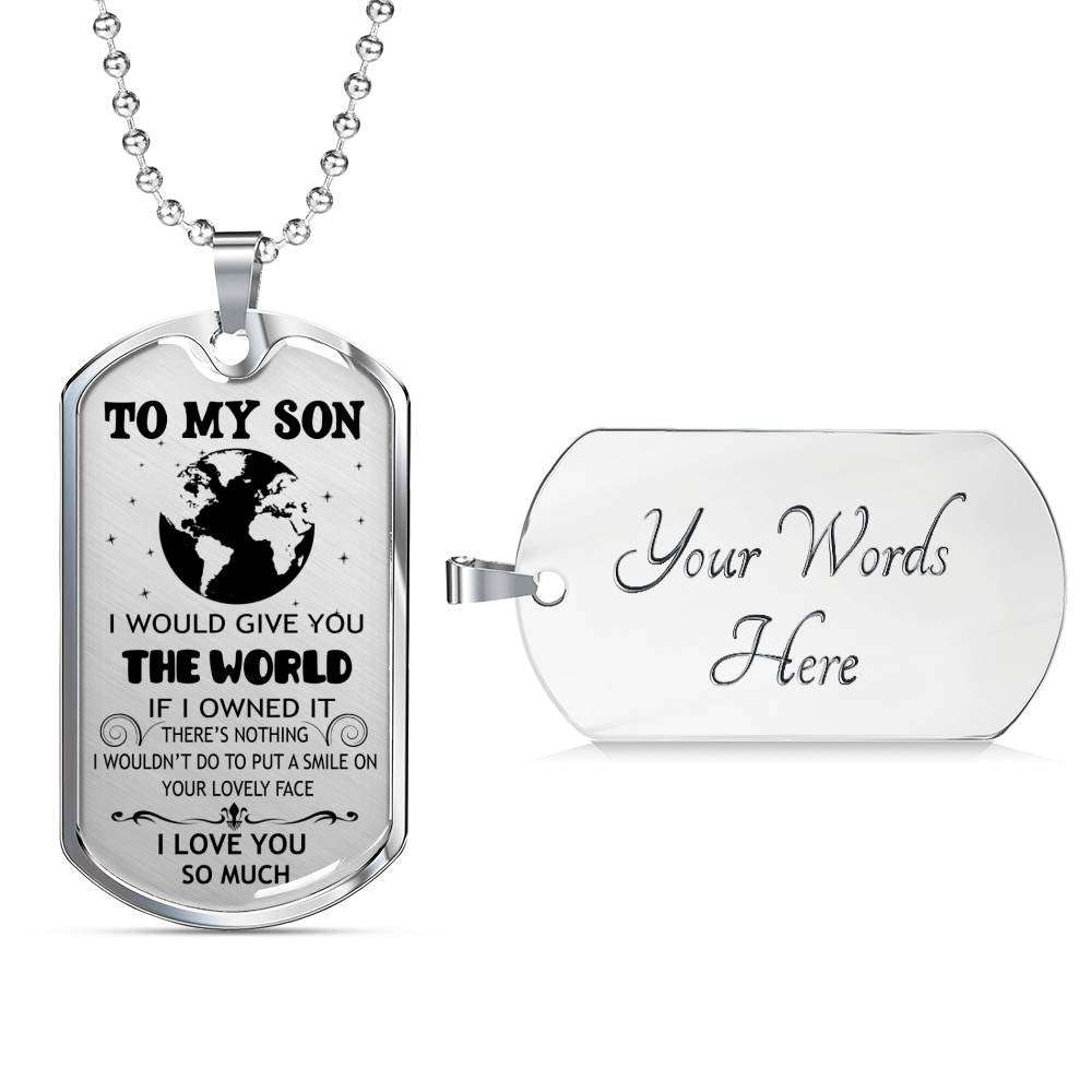 Son Dog Tag, Custom Picture Dog Tag For Son: Gift For Son Dog Tag Necklace-14 Gifts For Son Rakva