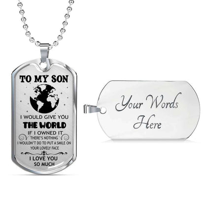 Son Dog Tag, Custom Picture Dog Tag For Son: Gift For Son Dog Tag Necklace-14 Gifts For Son Rakva