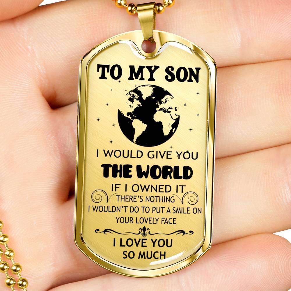 Son Dog Tag, Custom Picture Dog Tag For Son: Gift For Son Dog Tag Necklace-14 Gifts For Son Rakva