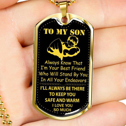Son Dog Tag, Custom Picture Dog Tag For Son: Gift For Son Dog Tag Necklace-16 Gifts For Son Rakva