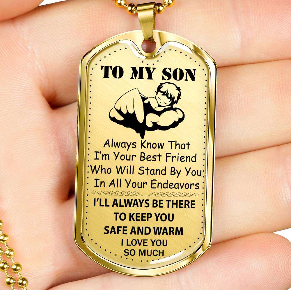 Son Dog Tag, Custom Picture Dog Tag For Son: Gift For Son Dog Tag Necklace-17 Gifts For Son Rakva