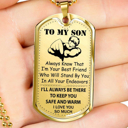Son Dog Tag, Custom Picture Dog Tag For Son: Gift For Son Dog Tag Necklace-17 Gifts For Son Rakva