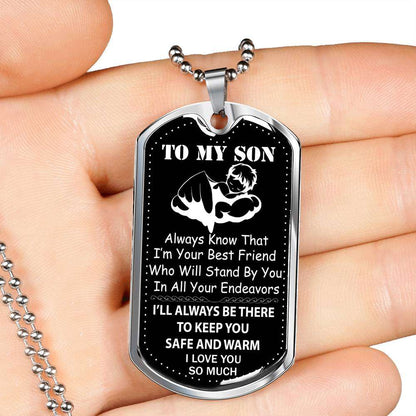 Son Dog Tag, Custom Picture Dog Tag For Son: Gift For Son Dog Tag Necklace-18 Gifts For Son Rakva