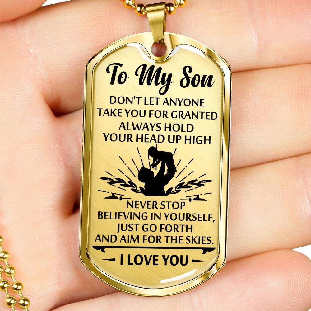 Son Dog Tag, Custom Picture Dog Tag For Son: Gift For Son Dog Tag Necklace-2 Gifts For Son Rakva