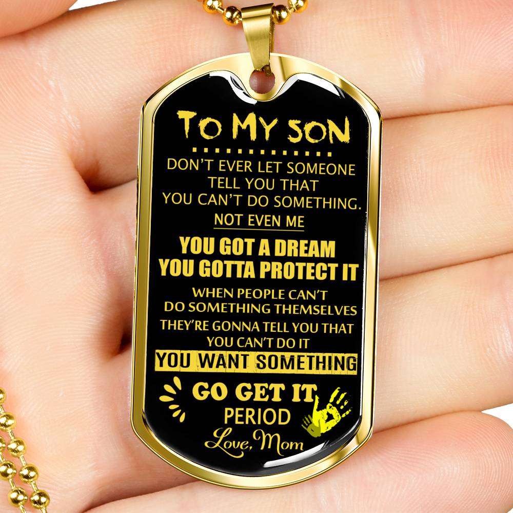 Son Dog Tag, Custom Picture Dog Tag For Son: Gift For Son Dog Tag Necklace-25 Gifts For Son Rakva