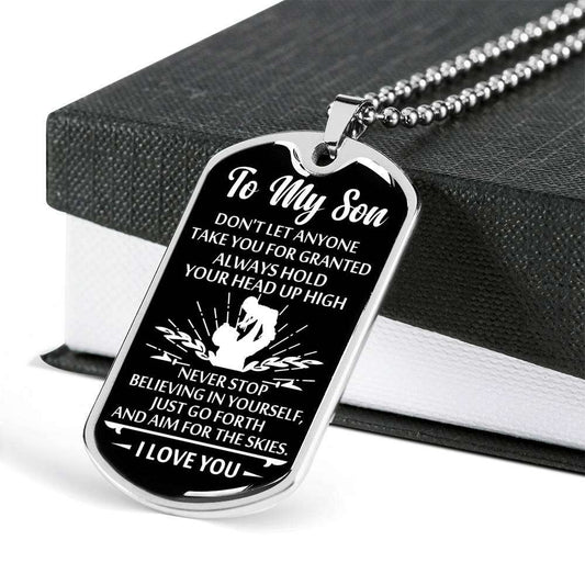 Son Dog Tag, Custom Picture Dog Tag For Son: Gift For Son Dog Tag Necklace-3 Gifts For Son Rakva