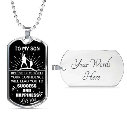 Son Dog Tag, Custom Picture Dog Tag For Son: Gift For Son Dog Tag Necklace-36 Gifts For Son Rakva
