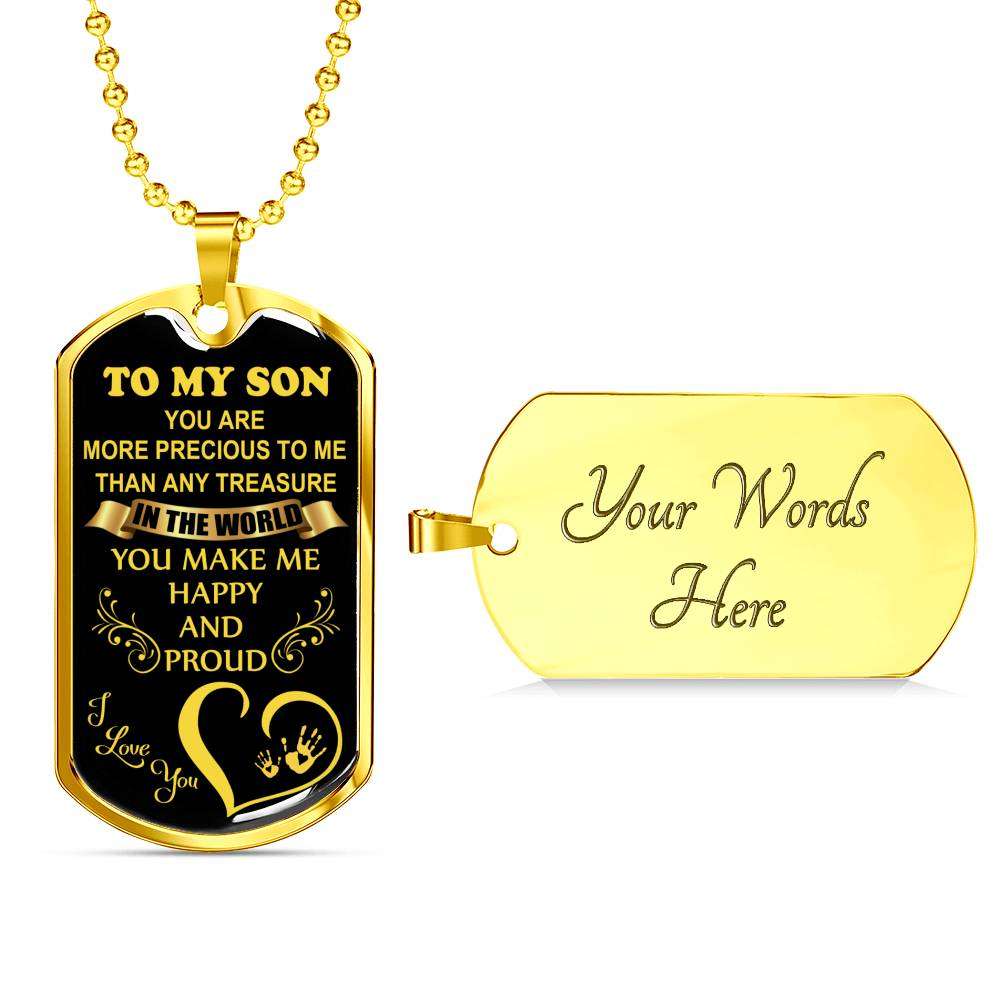 Son Dog Tag, Custom Picture Dog Tag For Son: Gift For Son Dog Tag Necklace-4 Gifts For Son Rakva