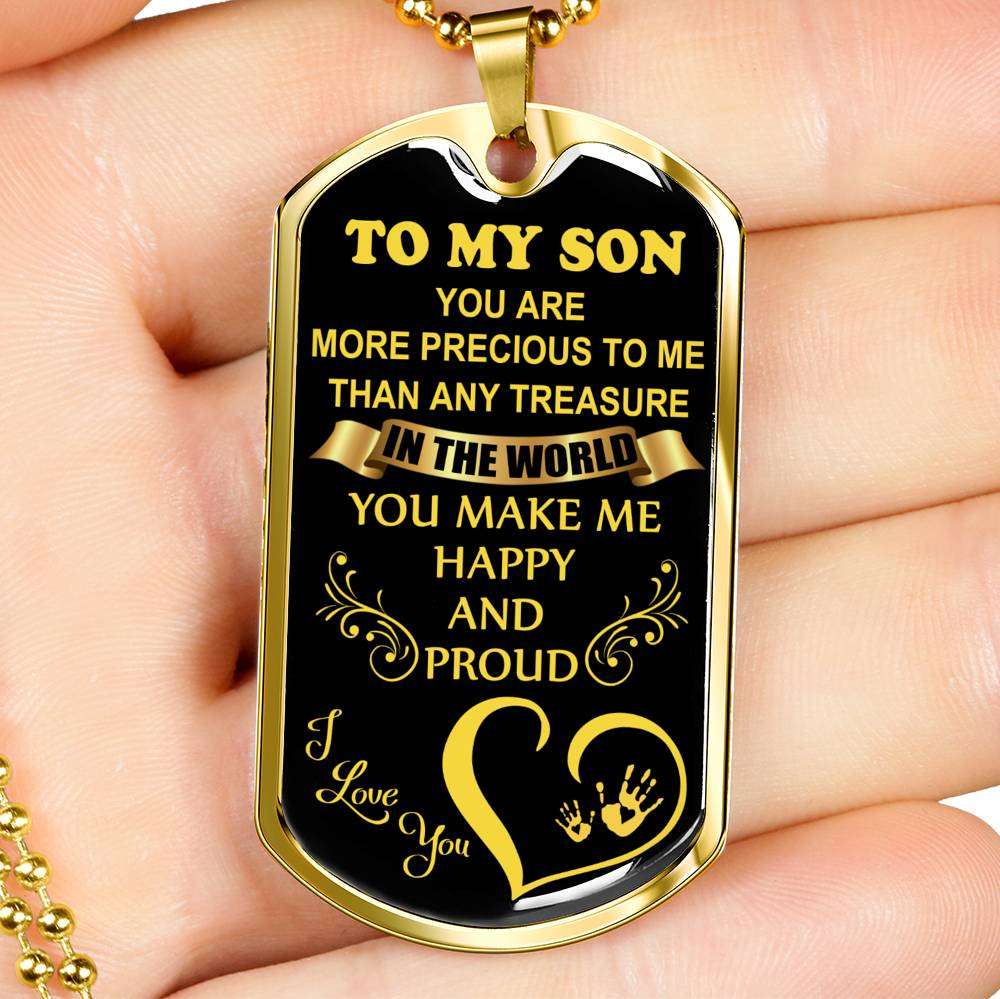 Son Dog Tag, Custom Picture Dog Tag For Son: Gift For Son Dog Tag Necklace-4 Gifts For Son Rakva