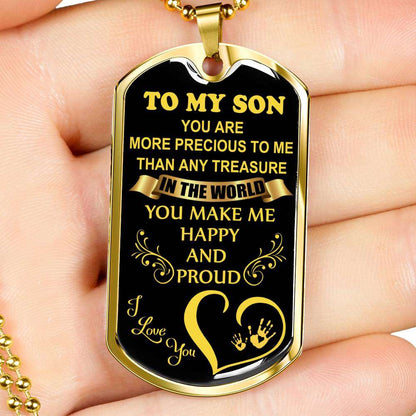 Son Dog Tag, Custom Picture Dog Tag For Son: Gift For Son Dog Tag Necklace-4 Gifts For Son Rakva