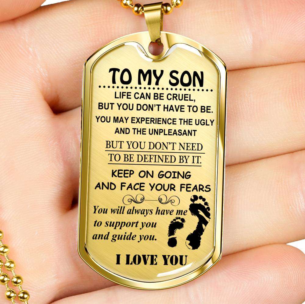 Son Dog Tag, Custom Picture Dog Tag For Son: Gift For Son Dog Tag Necklace-8 Gifts For Son Rakva