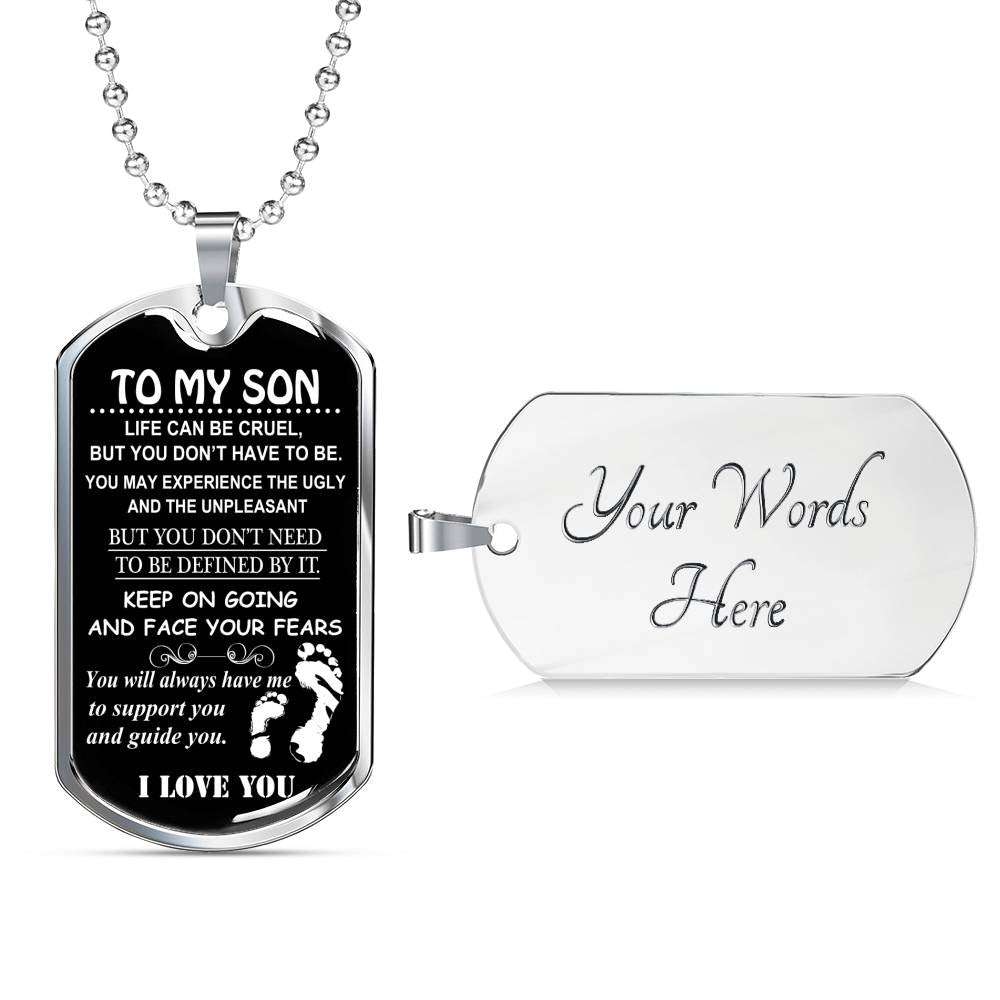 Son Dog Tag, Custom Picture Dog Tag For Son: Gift For Son Dog Tag Necklace-9 Gifts For Son Rakva
