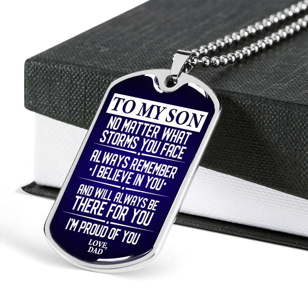 Son Dog Tag, Custom Picture Dog Tag For Son, Gift For Son, Son Necklace, Father And Son Dog Tag-100 Gifts For Son Rakva