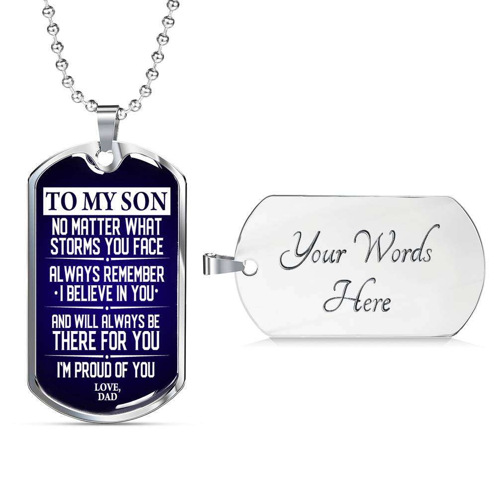 Son Dog Tag, Custom Picture Dog Tag For Son, Gift For Son, Son Necklace, Father And Son Dog Tag-100 Gifts For Son Rakva