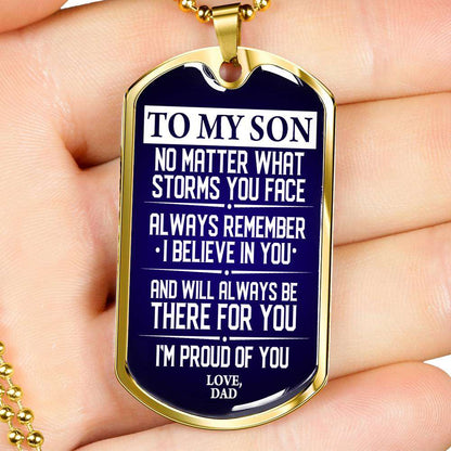 Son Dog Tag, Custom Picture Dog Tag For Son, Gift For Son, Son Necklace, Father And Son Dog Tag-100 Gifts For Son Rakva