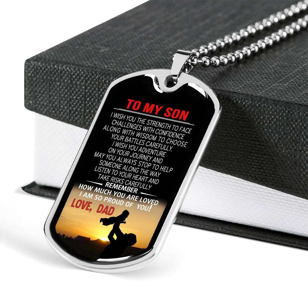 Son Dog Tag, Custom Picture Dog Tag For Son, Gift For Son, Son Necklace, Father And Son Dog Tag-110 Gifts For Son Rakva