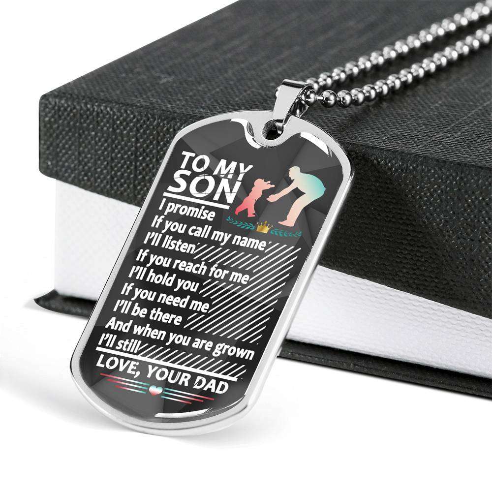 Son Dog Tag, Custom Picture Dog Tag For Son, Gift For Son, Son Necklace, Father And Son Dog Tag-119 Gifts For Son Rakva