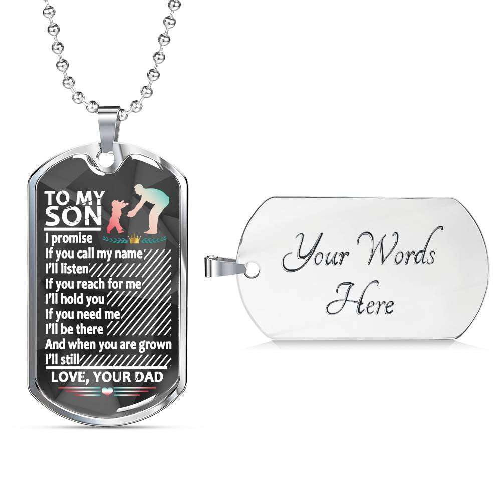 Son Dog Tag, Custom Picture Dog Tag For Son, Gift For Son, Son Necklace, Father And Son Dog Tag-119 Gifts For Son Rakva
