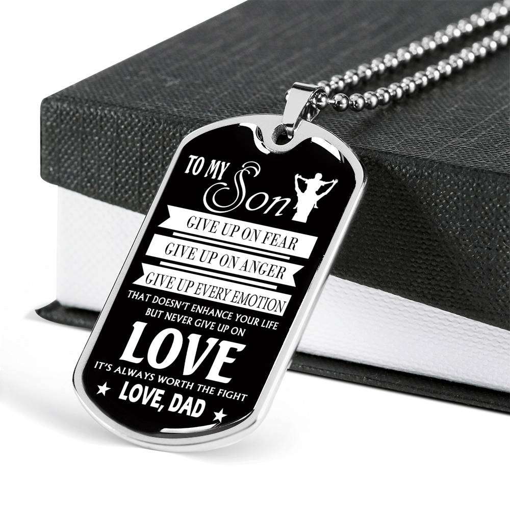 Son Dog Tag, Custom Picture Dog Tag For Son, Gift For Son, Son Necklace, Father And Son Dog Tag-150 Gifts For Son Rakva