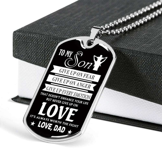 Son Dog Tag, Custom Picture Dog Tag For Son, Gift For Son, Son Necklace, Father And Son Dog Tag-150 Gifts For Son Rakva