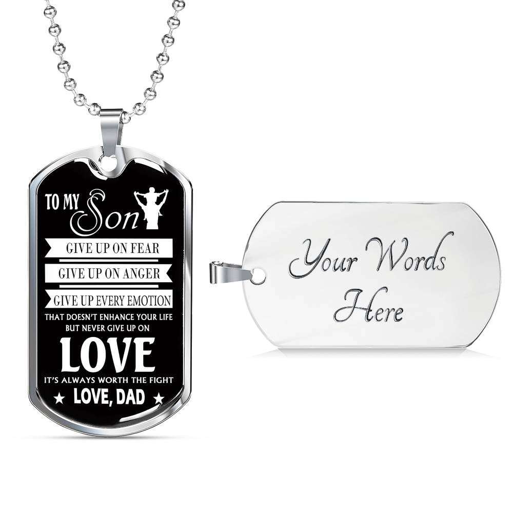 Son Dog Tag, Custom Picture Dog Tag For Son, Gift For Son, Son Necklace, Father And Son Dog Tag-150 Gifts For Son Rakva