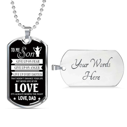 Son Dog Tag, Custom Picture Dog Tag For Son, Gift For Son, Son Necklace, Father And Son Dog Tag-150 Gifts For Son Rakva