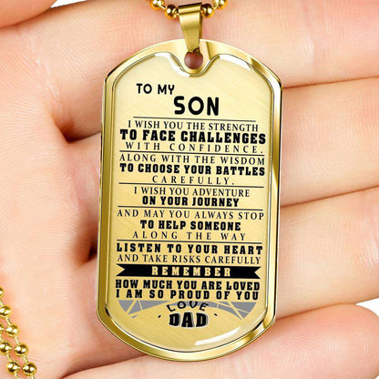 Son Dog Tag, Custom Picture Dog Tag For Son, Gift For Son, Son Necklace, Father And Son Dog Tag-16 Gifts For Son Rakva