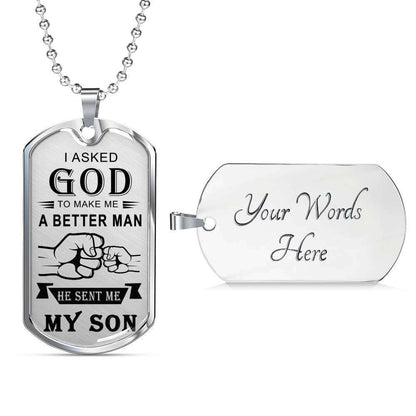 Son Dog Tag, Custom Picture Dog Tag For Son, Gift For Son, Son Necklace, Father And Son Dog Tag-160 Gifts For Son Rakva