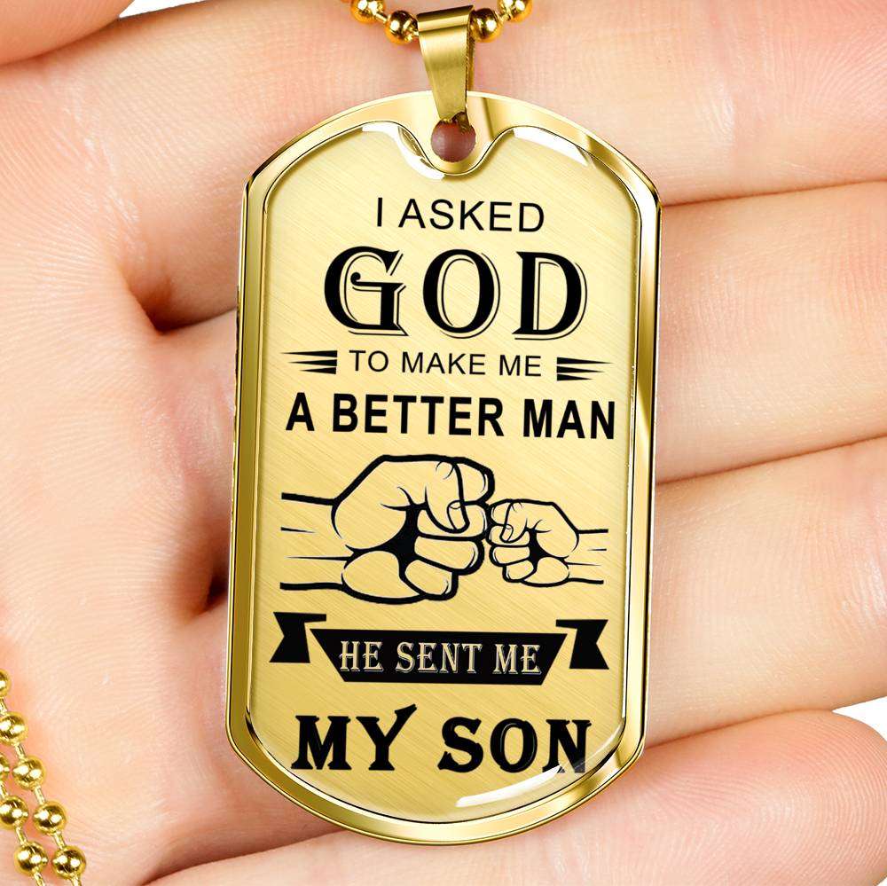 Son Dog Tag, Custom Picture Dog Tag For Son, Gift For Son, Son Necklace, Father And Son Dog Tag-160 Gifts For Son Rakva