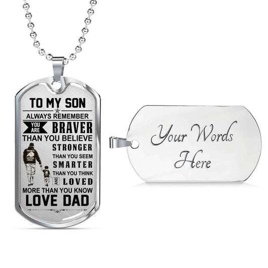 Son Dog Tag, Custom Picture Dog Tag For Son, Gift For Son, Son Necklace, Father And Son Dog Tag-163 Gifts For Son Rakva