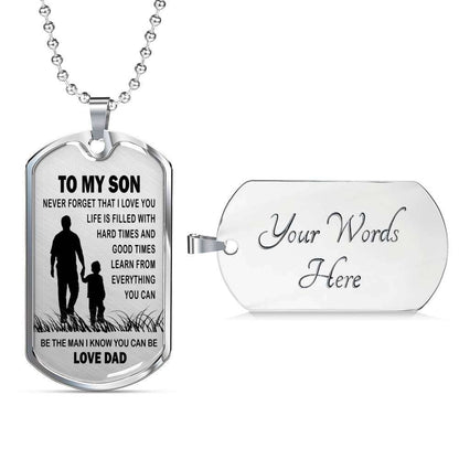 Son Dog Tag, Custom Picture Dog Tag For Son, Gift For Son, Son Necklace, Father And Son Dog Tag-165 Gifts For Son Rakva