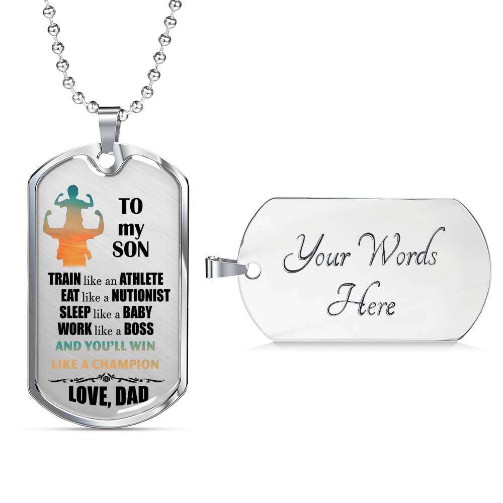 Son Dog Tag, Custom Picture Dog Tag For Son, Gift For Son, Son Necklace, Father And Son Dog Tag-167 Gifts For Son Rakva