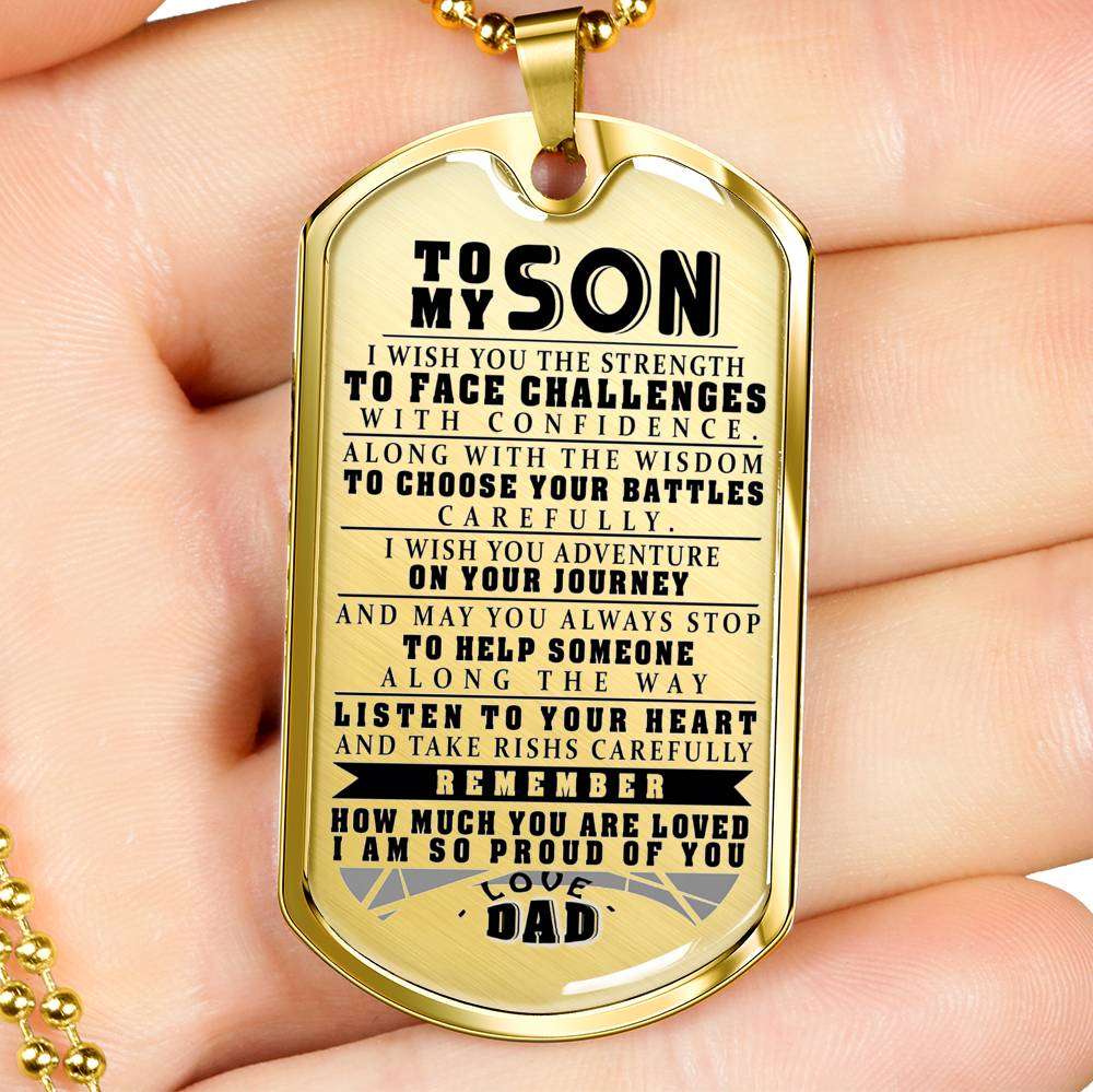 Son Dog Tag, Custom Picture Dog Tag For Son, Gift For Son, Son Necklace, Father And Son Dog Tag-170 Gifts For Son Rakva