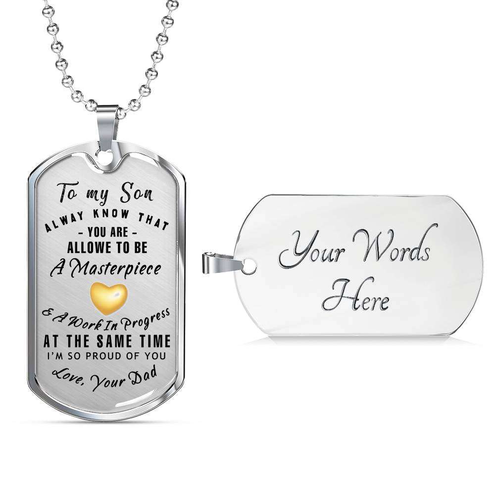 Son Dog Tag, Custom Picture Dog Tag For Son, Gift For Son, Son Necklace, Father And Son Dog Tag-18 Gifts For Son Rakva