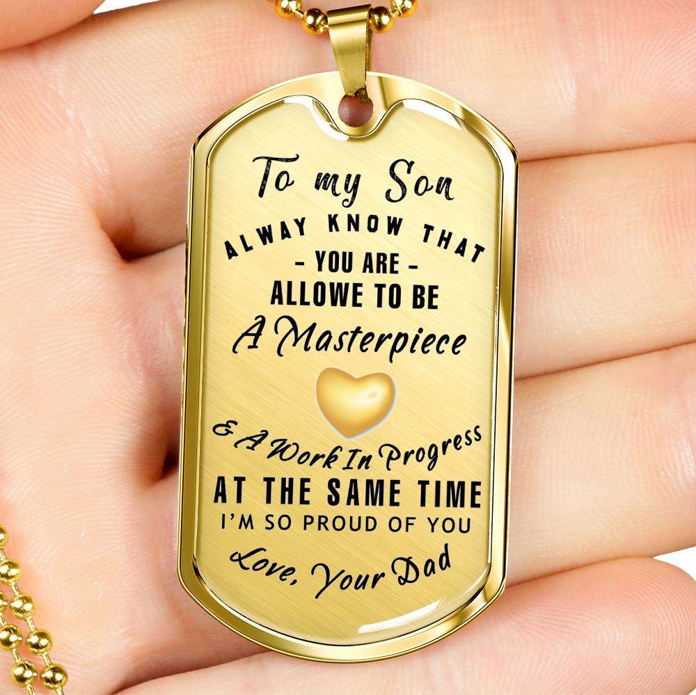 Son Dog Tag, Custom Picture Dog Tag For Son, Gift For Son, Son Necklace, Father And Son Dog Tag-18 Gifts For Son Rakva