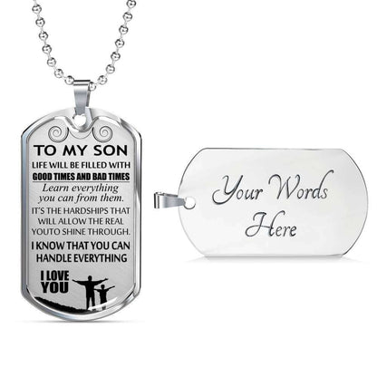 Son Dog Tag, Custom Picture Dog Tag For Son, Gift For Son, Son Necklace, Father And Son Dog Tag-184 Gifts For Son Rakva