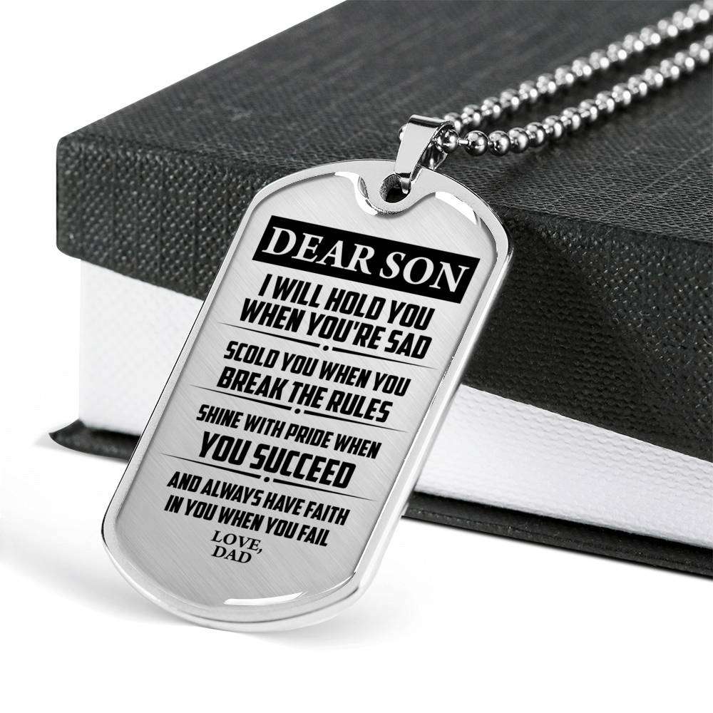Son Dog Tag, Custom Picture Dog Tag For Son, Gift For Son, Son Necklace, Father And Son Dog Tag-199 Gifts For Son Rakva