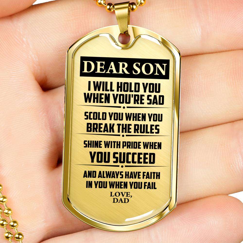 Son Dog Tag, Custom Picture Dog Tag For Son, Gift For Son, Son Necklace, Father And Son Dog Tag-199 Gifts For Son Rakva