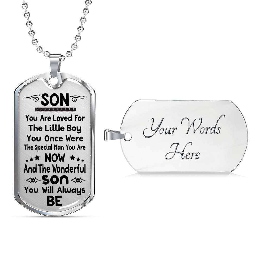 Son Dog Tag, Custom Picture Dog Tag For Son, Gift For Son, Son Necklace, Father And Son Dog Tag-201 Gifts For Son Rakva