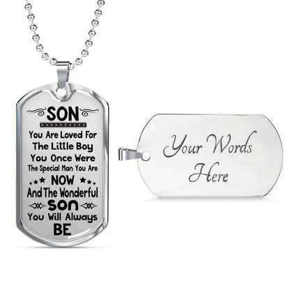 Son Dog Tag, Custom Picture Dog Tag For Son, Gift For Son, Son Necklace, Father And Son Dog Tag-201 Gifts For Son Rakva