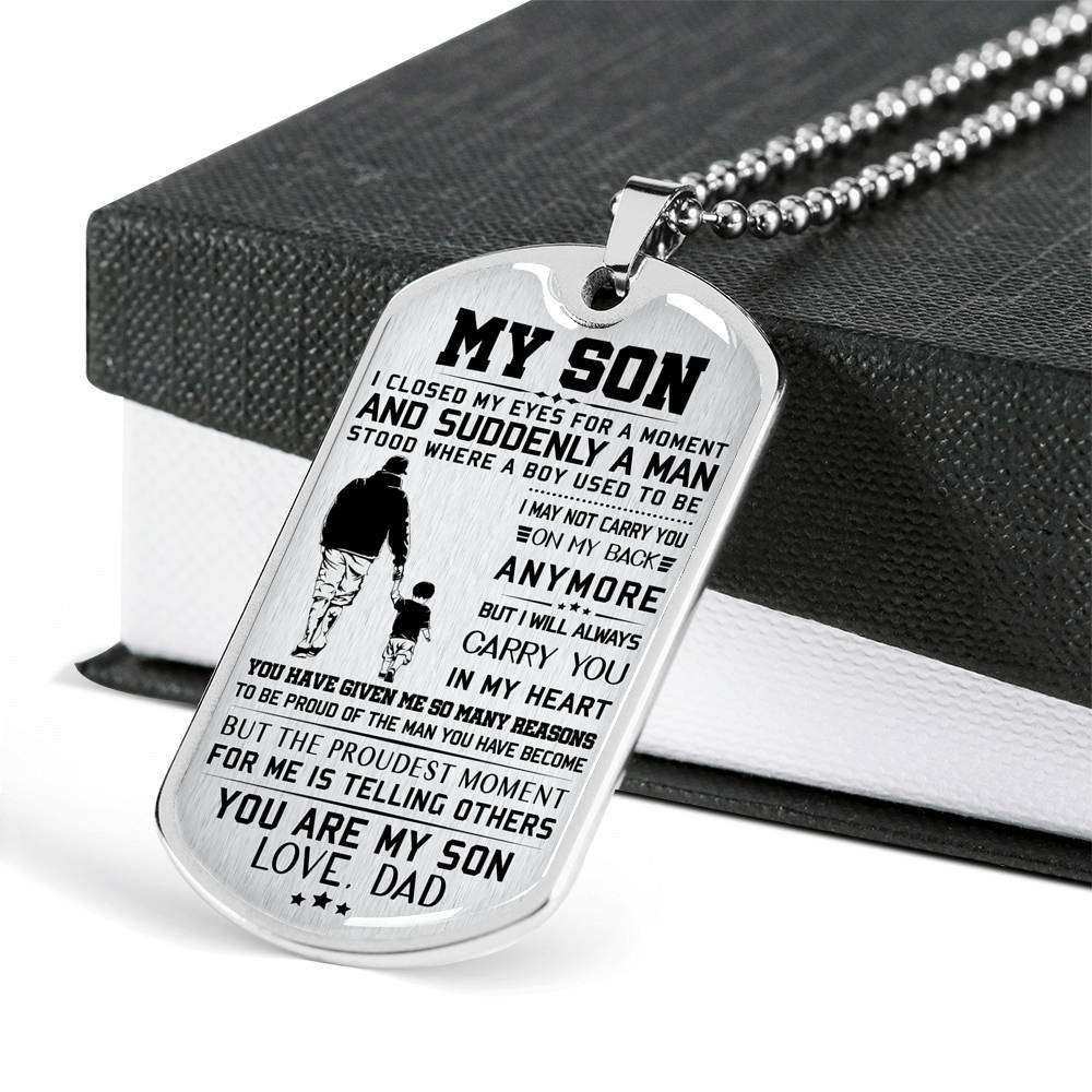 Son Dog Tag, Custom Picture Dog Tag For Son, Gift For Son, Son Necklace, Father And Son Dog Tag-21 Gifts For Son Rakva