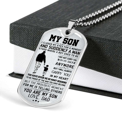 Son Dog Tag, Custom Picture Dog Tag For Son, Gift For Son, Son Necklace, Father And Son Dog Tag-21 Gifts For Son Rakva