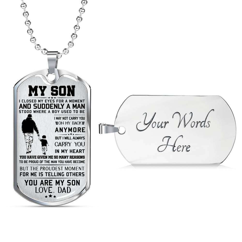 Son Dog Tag, Custom Picture Dog Tag For Son, Gift For Son, Son Necklace, Father And Son Dog Tag-21 Gifts For Son Rakva